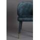 Chaise Lunar Velours Pétrole Dutchbone Siège de Table Assise de Salle à Manger Design en Velours et Acier 52x59x80cm