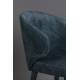 Chaise Lunar Velours Pétrole Dutchbone Siège de Table Assise de Salle à Manger Design en Velours et Acier 52x59x80cm