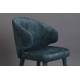 Chaise Lunar Velours Pétrole Dutchbone Siège de Table Assise de Salle à Manger Design en Velours et Acier 52x59x80cm