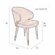 Chaise Lunar Velours Pétrole Dutchbone Siège de Table Assise de Salle à Manger Design en Velours et Acier 52x59x80cm