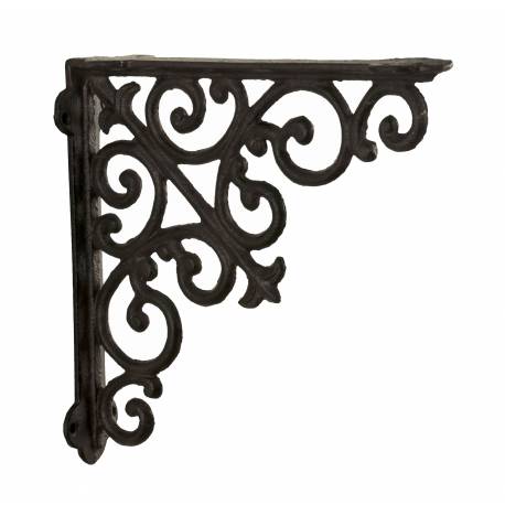 Equerre Credence Etagere Potence Murale Suspension en Fonte Marron Support 4x19,7x19,7cm