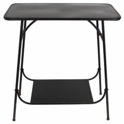 Console Desserte Serviteur Table d'Appoint en Métal Patiné Noir 36x71x78cm