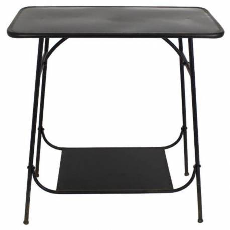 Console Desserte Serviteur Table d'Appoint en Métal Patiné Noir 36x71x78cm