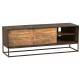 Meuble TV Agra Athezza Console Télé en Bois et Métal 35x45x145cm