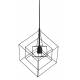 Suspension Minimaliste Lampe KUBINKA Luminaire Eclairage Moderne à Suspendre Géométrique Métal Patiné Noir Mat 25x25x145cm