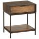 Chevet 1 Tiroir Agra Athezza Meuble d'Appoint en Bois et Métal 35x45x50cm