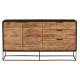 Buffet Agra 2 Portes 3 Tiroirs Athezza Bahut Rangement Séjour en Bois et Métal 45x80x150cm