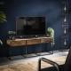 Meuble TV Float 3 Tiroirs Console Basse Meuble de Rangement Indus en Bois et Acier 35x50x135cm