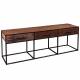 Meuble TV Float 3 Tiroirs Console Basse Meuble de Rangement Indus en Bois et Acier 35x50x135cm