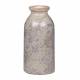 Vase Soliflore Pichet Broc Pot de Fleurs Décoration Intérieur Extérieur en Terre Cuite Emaillée Grise et Bleue 8x8x16cm