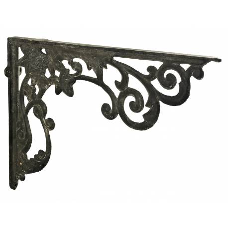 Equerre Credence Etagere Potence Murale Suspension en Fonte Grise Support 4x27x37cm