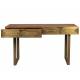 Console Volan Dutchbone Desserte Table d'Appoint en Métal Laiton et Manguier Massif 50x76x140cm