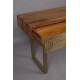 Console Volan Dutchbone Desserte Table d'Appoint en Métal Laiton et Manguier Massif 50x76x140cm