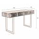 Console Volan Dutchbone Desserte Table d'Appoint en Métal Laiton et Manguier Massif 50x76x140cm
