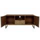 Buffet Volan Dutchbone Meuble TV Bahut de Rangement en Acier Laiton et Manguier Massif 40x60x135cm