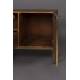 Buffet Volan Dutchbone Meuble TV Bahut de Rangement en Acier Laiton et Manguier Massif 40x60x135cm