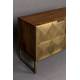 Buffet Volan Dutchbone Meuble TV Bahut de Rangement en Acier Laiton et Manguier Massif 40x60x135cm