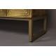 Buffet Volan Dutchbone Meuble TV Bahut de Rangement en Acier Laiton et Manguier Massif 40x60x135cm