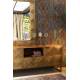 Buffet Volan Dutchbone Meuble TV Bahut de Rangement en Acier Laiton et Manguier Massif 40x60x135cm