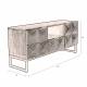 Buffet Volan Dutchbone Meuble TV Bahut de Rangement en Acier Laiton et Manguier Massif 40x60x135cm