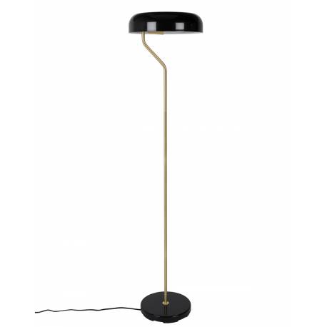 Lampadaire Eclipse Noir Dutchbone Luminaire à Poser Eclairage d'Intérieur en Métal Laqué Noir 30x30x130cm
