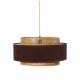 Suspension Oran Burgandy Athezza Luminaire Eclairage en Velours et Cannage 32x60x60cm