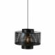 Suspension Ouatia Noire Athezza Eclairage Luminaire Lustre en Métal 30x38x38cm