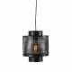 Suspension Ouatia Noire Athezza Eclairage Luminaire Lustre en Métal 24x24x28cm
