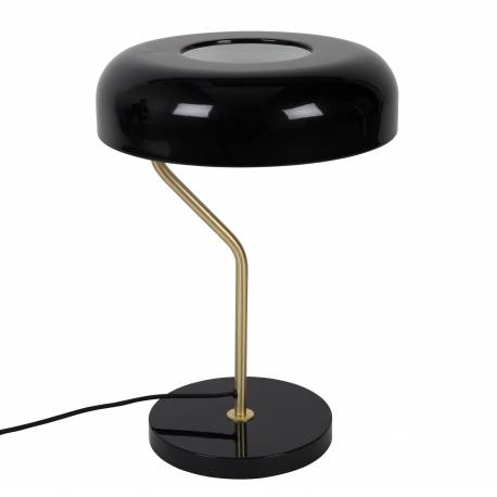 Lampe de Bureau Eclipse Noir Dutchbone Luminaire à Poser Eclairage d'Intérieur en Métal Laqué Noir 30x30x42cm