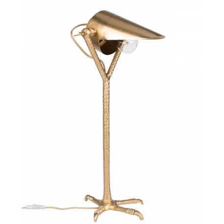 Lampe de Bureau Falcon Laiton Dutchbone Luminaire Eclairage de Table Inclinable en Métal et Fonte d'Aluminium 25x30x62cm