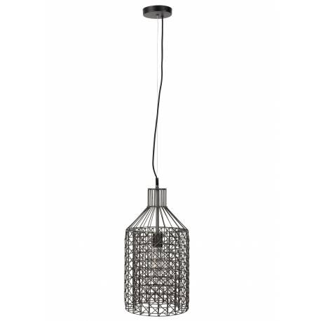 Suspension Jim Haute Dutchbone Luminaire Métallique 1 Ampoule Teinte Zinc Antique 25x25x47cm