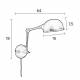 Applique Murale Maarten Woody Luminaire Mural Articulé en Métal Noir 15x18x64cmcm