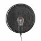 Applique Murale Lea Noire Woody Luminaire Eclairage Mural Rond avec Miroir en Métal 11x25,5x25,5cm