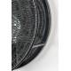 Applique Murale Lea Noire Woody Luminaire Eclairage Mural Rond avec Miroir en Métal 11x25,5x25,5cm