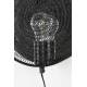 Applique Murale Lea Noire Woody Luminaire Eclairage Mural Rond avec Miroir en Métal 11x25,5x25,5cm