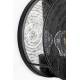 Applique Murale Lea Noire Woody Luminaire Eclairage Mural Rond avec Miroir en Métal 11x25,5x25,5cm
