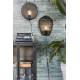 Applique Murale Lea Noire Woody Luminaire Eclairage Mural Rond avec Miroir en Métal 11x25,5x25,5cm