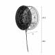 Applique Murale Lea Noire Woody Luminaire Eclairage Mural Rond avec Miroir en Métal 11x25,5x25,5cm