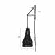 Applique Murale Alen Woody Luminaire d'Ambiance Eclairage Mural en Bois et Métal 17x18x47cm