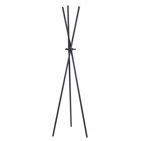 Porte Manteau Darwin Noir Woody Mobilier d'Entrée Support à Vêtements en Acier 44x51x174cm