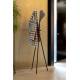 Porte Manteau Darwin Noir Woody Mobilier d'Entrée Support à Vêtements en Acier 44x51x174cm