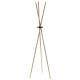 Porte Manteau Darwin Laiton Woody Mobilier d'Entrée Support à Vêtements en Acier 44x51x174cm
