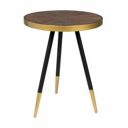 Table d'Appoint Denise Design Woody Bout de Canapé de Salon Table d'Entrée 45x44x44cm