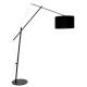 Lampadaire Tokio Noir Woody Luminaire Eclairage Réglable en Hauteur en Métal et Tissu 50x168x210cm