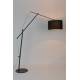 Lampadaire Tokio Noir Woody Luminaire Eclairage Réglable en Hauteur en Métal et Tissu 50x168x210cm