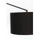 Lampadaire Tokio Noir Woody Luminaire Eclairage Réglable en Hauteur en Métal et Tissu 50x168x210cm