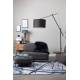 Lampadaire Tokio Noir Woody Luminaire Eclairage Réglable en Hauteur en Métal et Tissu 50x168x210cm