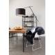 Lampadaire Tokio Noir Woody Luminaire Eclairage Réglable en Hauteur en Métal et Tissu 50x168x210cm