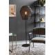 Lampadaire Lena Noir Woody Lampe de Sol Luminaire sur Pied en Métal Laqué Noir 51x51x154cm