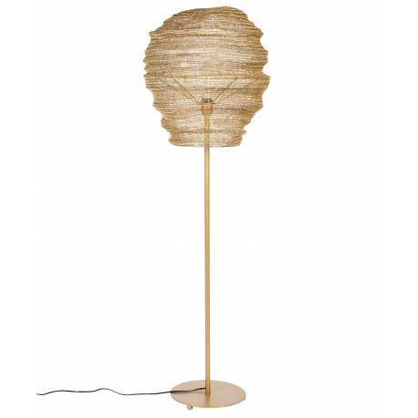 Lampadaire Lena Laiton Woody Lampe de Sol Luminaire sur Pied en Métal Laqué 51x51x154cm